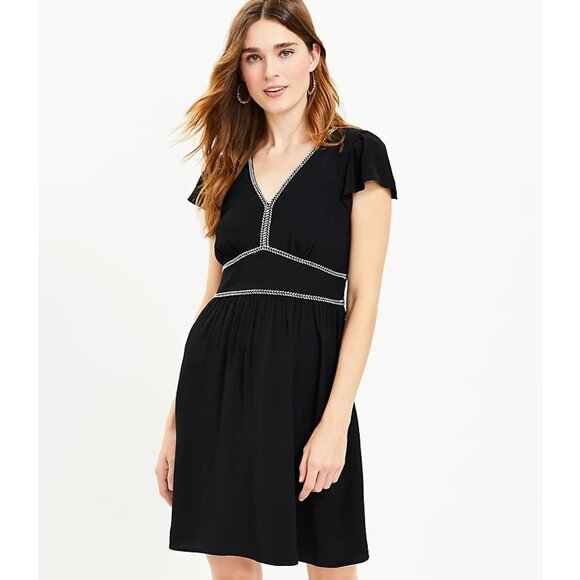 LOFT Dresses & Skirts - NWT  Womens Size 10 TALL 10T Ann Taylor LOFT Black Braided Detail Mini Dress
